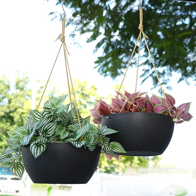 12 Inch 2 Pack Large Hanging Planters - Image 3