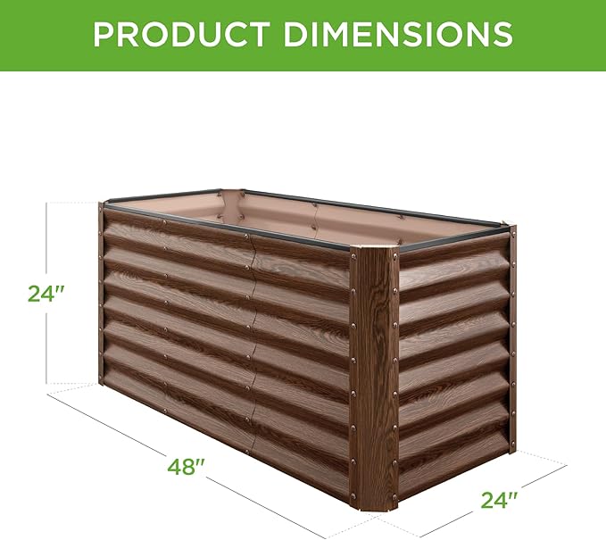 Best Choice Products 4x2x2ft Outdoor Metal Raised Garden Bed, Deep Root Box - Image 3