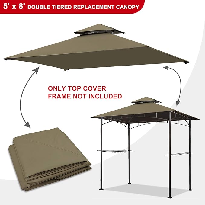 Eurmax USA High Performance Grill Gazebo Canopy Replacement Cover 5x8 BBQ - Image 2