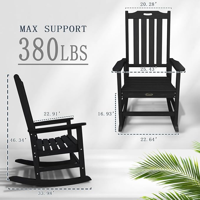 Oversized Rocking Chair Set of 8, Outdoor Rocking Chair - Image 3