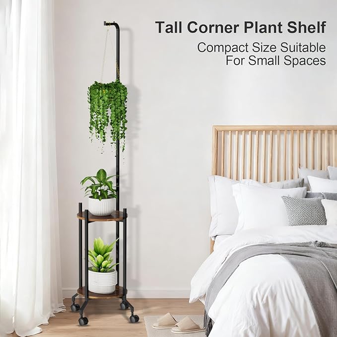 Plant Stand Indoor, 2 Tier Hanging Tall Plant Shelf - Image 3