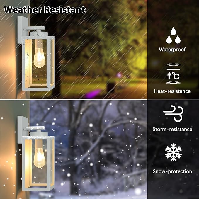 BesLowe 2-Pack Outdoor Wall Light Fixtures, Exterior Waterproof Wall Lanterns - Image 2