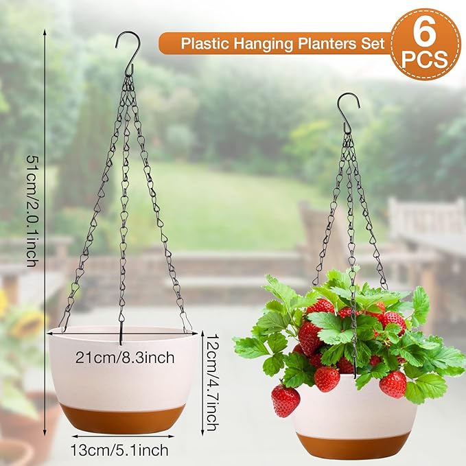 Mumufy 6 Pcs 8 Inch Hanging Planter - Image 2