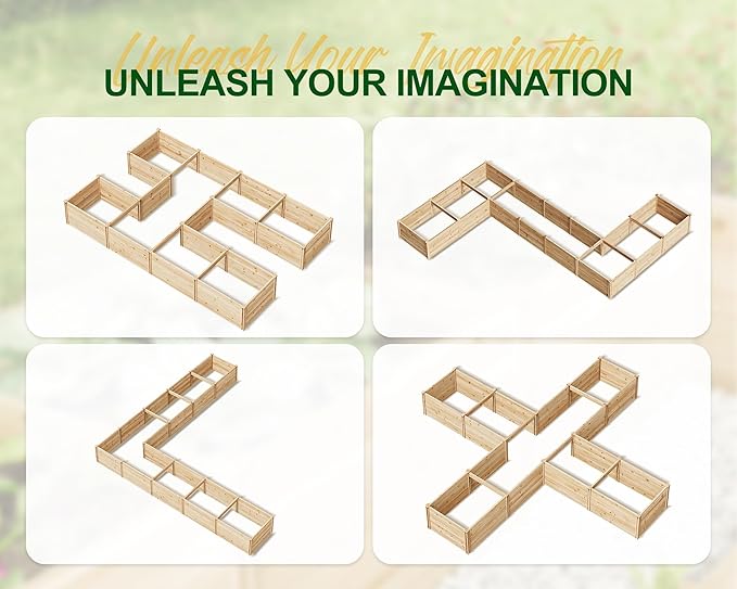 AMERLIFE U-Shaped Raised Garden Bed, 7.5Wx15Dx1.6H Free Combination Outdoor - Image 4