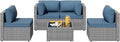 SUNLEI 5pcs Patio Furniture Sets Conversation Set, Low Back All-Weather Rattan by SUNLEI