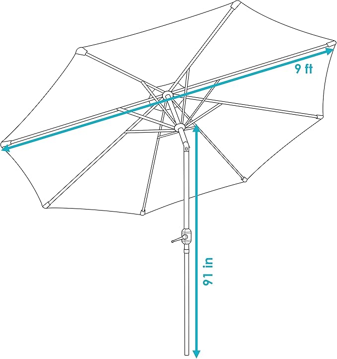 Sunnydaze Outdoor Patio Umbrella - Image 5
