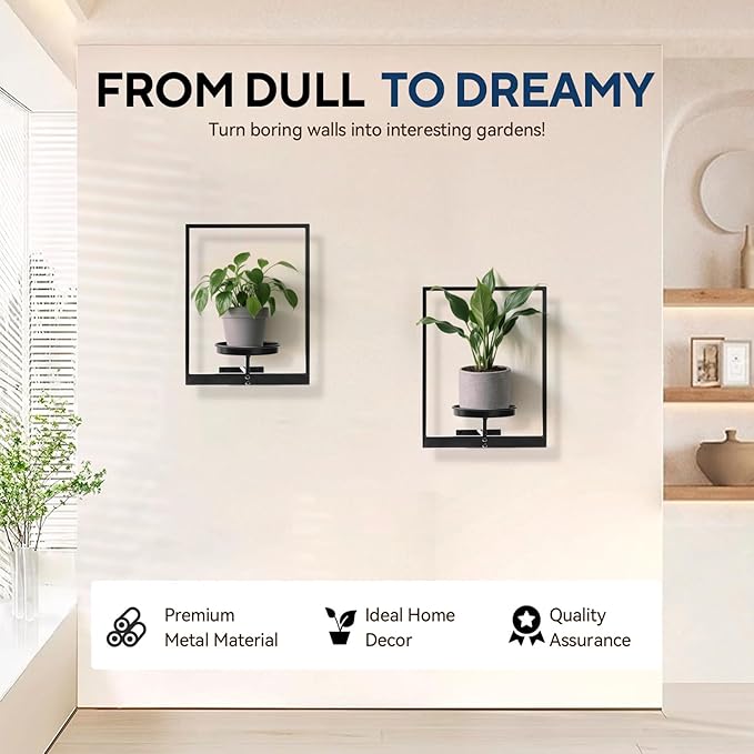 4 Pack Black Metal Indoor Window Plant Shelves Hanging Plant Shelves Picture - Image 7