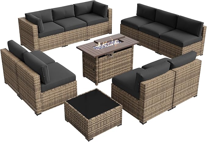 Aoxun Patio Furniture Sets, 12-Piece Outdoor Patio Furniture - Image 8