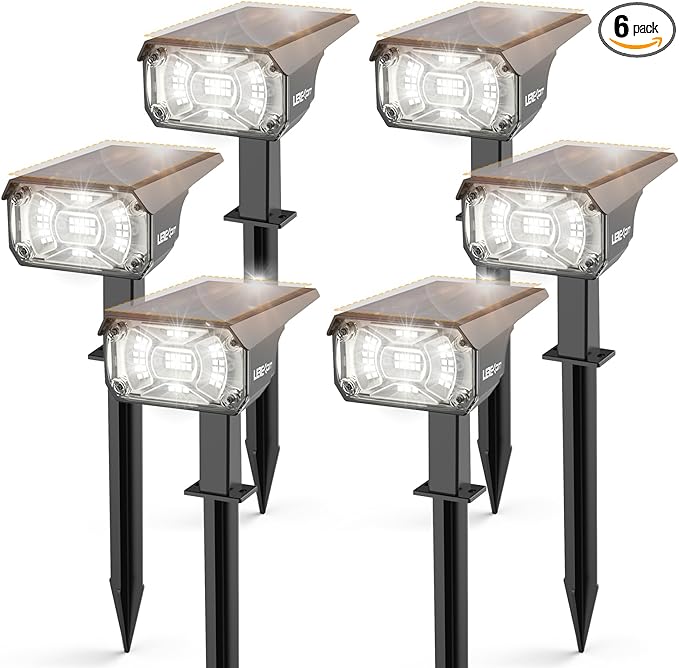 Solar Lights Outdoor Waterproof Landscape Lights, 40 LEDs Solar Spot Lights by LEREKAM