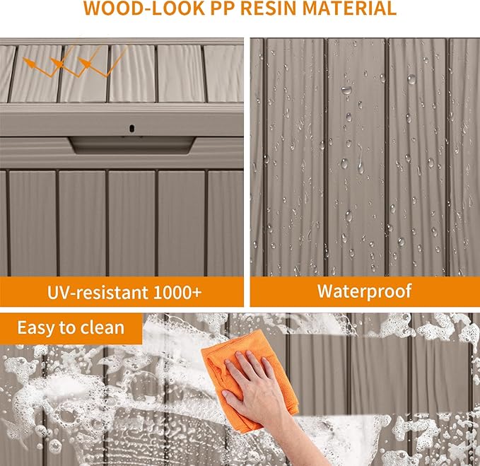 45 Gallon Resin Deck Box, Lockable Patio Outdoor Storage Box - Image 6