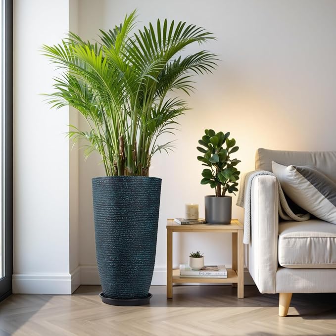 QCQHDU Set of 2 Large Tall Blue Planters - Image 7
