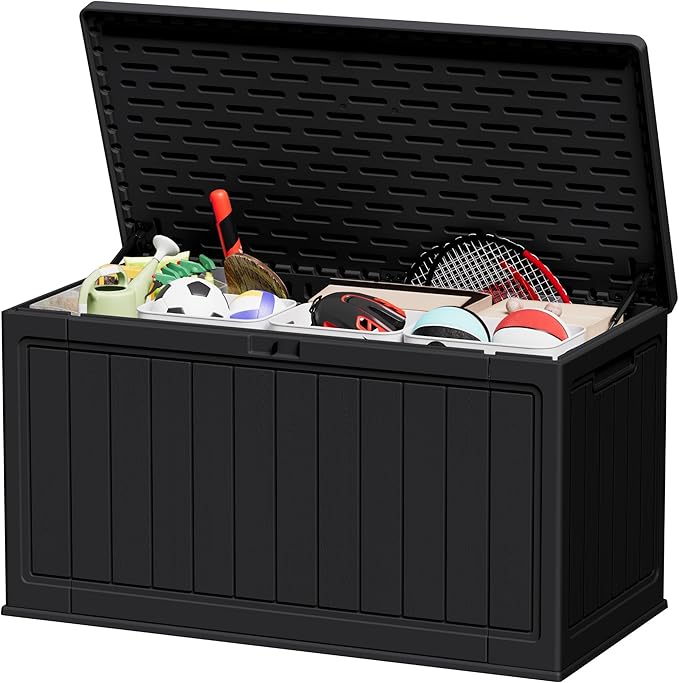 JUMMICO 160 Gallon Resin Outdoor Storage Deck Box by JUMMICO