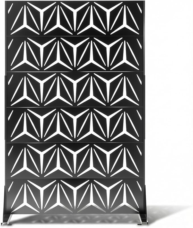 VINGLI Privacy Fence Panels, 72H’’ x 47W’’ Metal Privacy Screen Freestanding by VINGLI