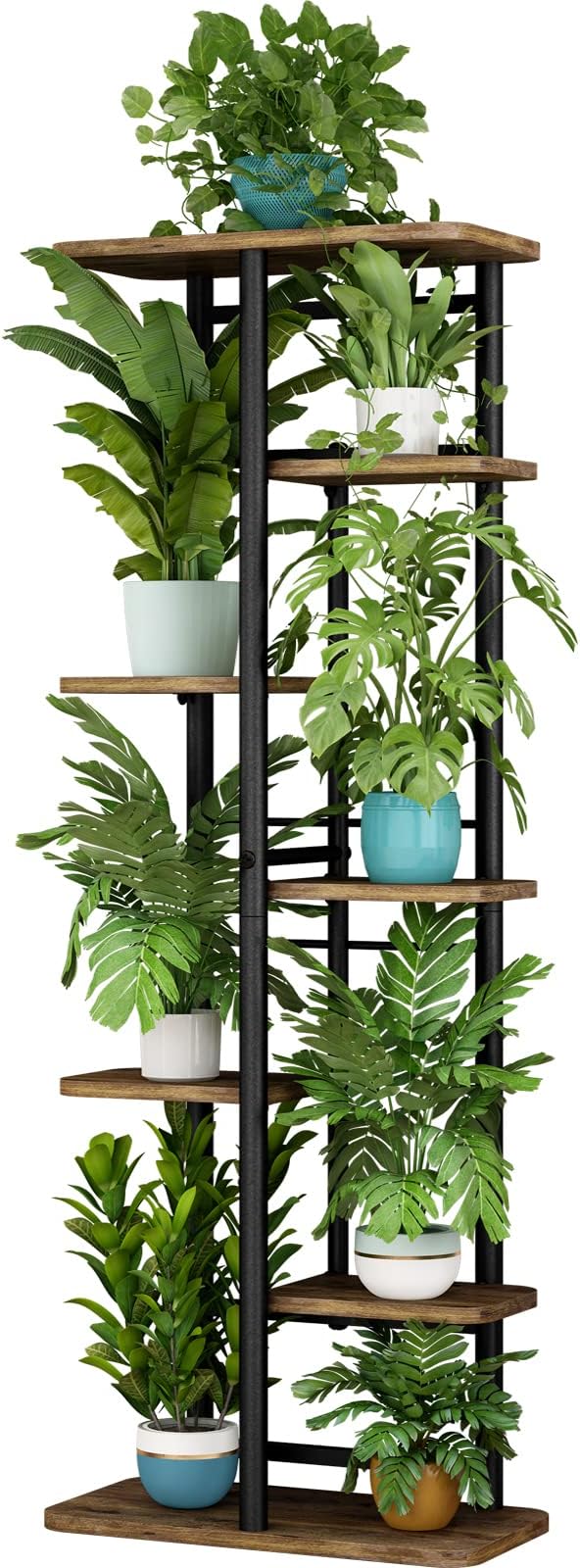 LINZINAR Plant Stand 7 Tier 8 Potted Multiple Flower Pot Holder Shelf Indoor by LINZINAR