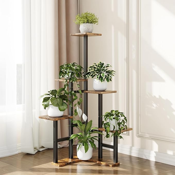 Corner Plant Stand Indoor, 6 Tiered Corner Plant Shelf Flower Stand - Image 7