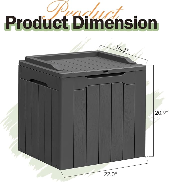 Greesum 31 Gallon Resin Deck Box All Weather Outdoor Storage Boxes - Image 5