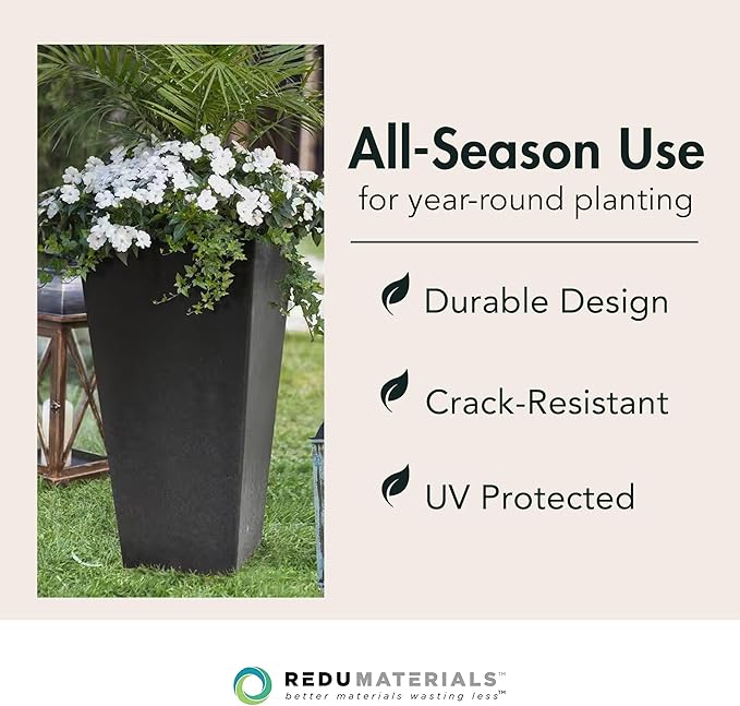 Tierra Verde 2-Pack Indoor & Outdoor Self-Watering Square Planters - Image 3
