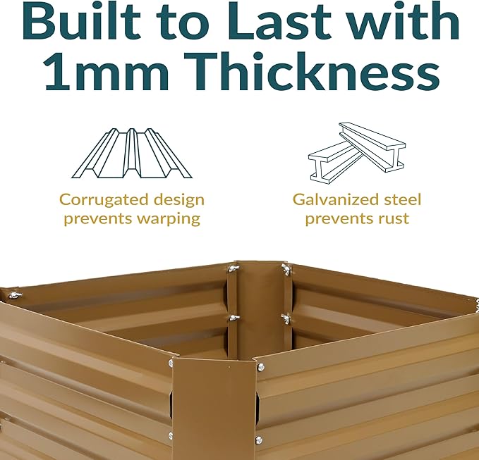 Sunnydaze 11.75" H Raised Metal Garden Bed - Image 2