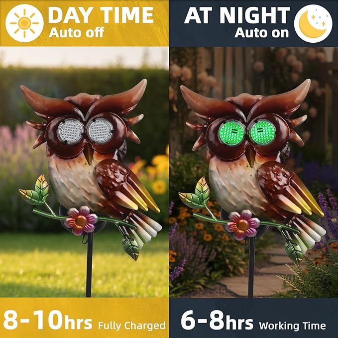 Solar Owl Garden Stakes Decorative - Image 4