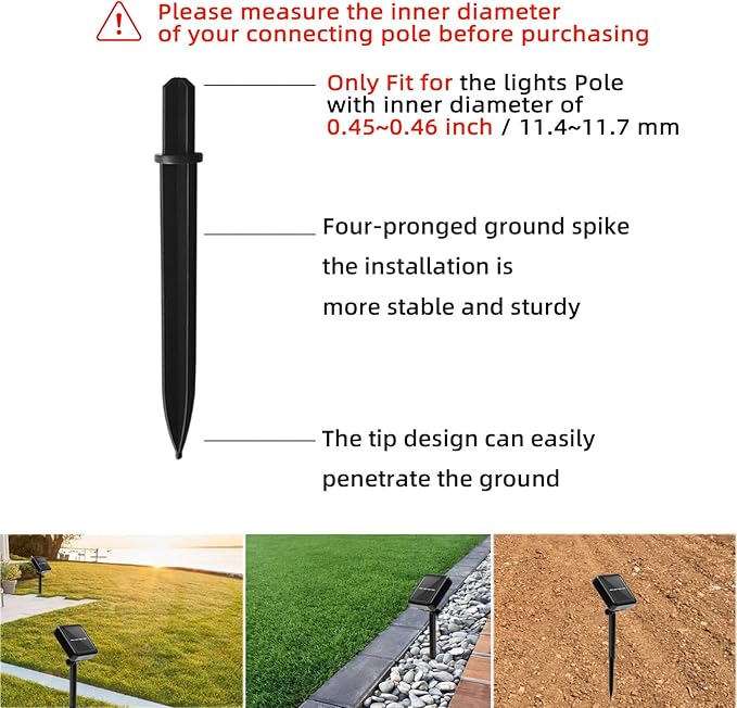 10 Pack Solar Light Stakes Replacement, ABS Reinforced Ground Spikes, Solar - Image 4