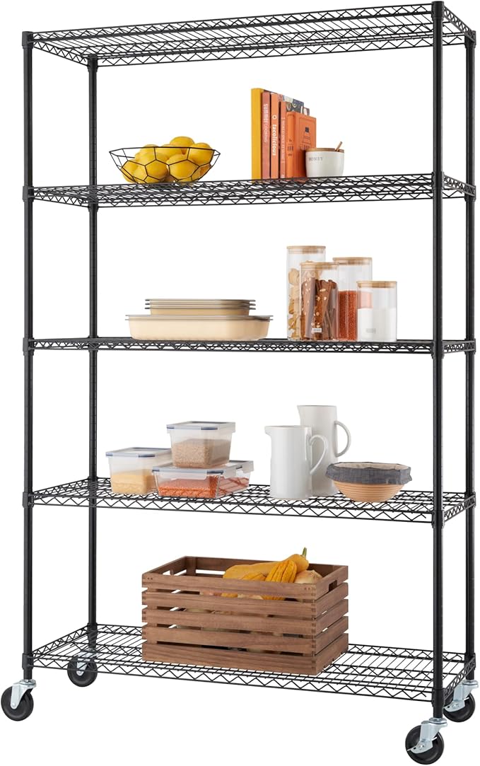 TRINITY 5-Tier Outdoor Wire Shelving Rack, 48in. x 18in. x 72in., Model# - Image 5