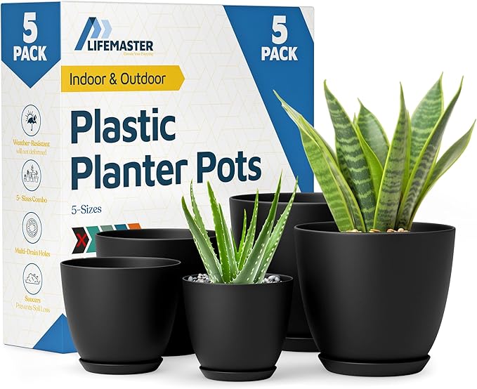 Lifemaster Plant Pots with Multi Drainage Holes by LIFEMASTER