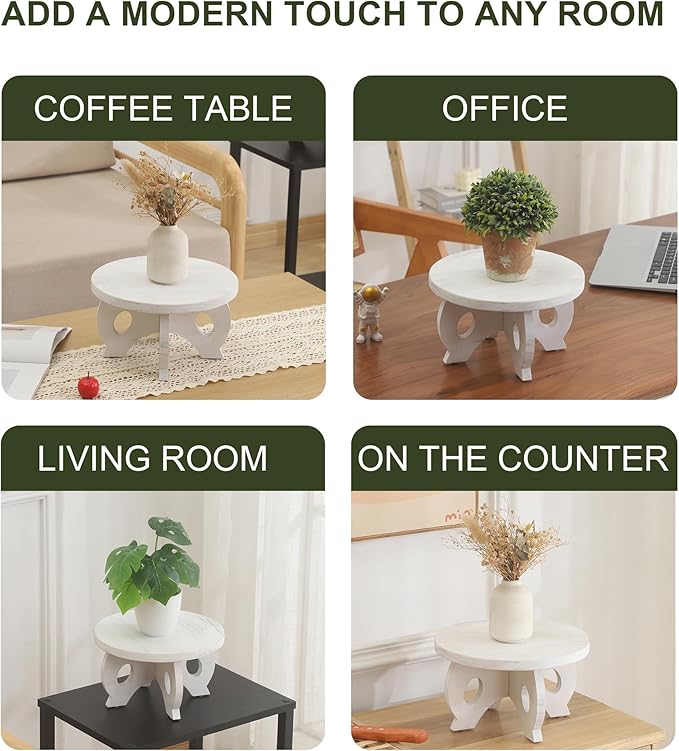 Small Plant Stand Kitchen Display Stand 10 inch Plant Holder Plant Stool Round - Image 4