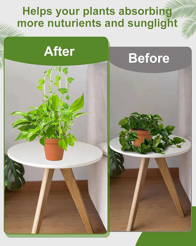 16 Inch U-Shaped Acrylic Plant Trellis, Small Houseplant Trellis Garden - Image 4