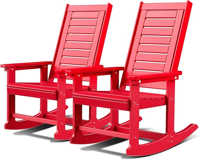 GREENVINES Outdoor Rocking Chairs | Set of 2 | Porch Rocker | HDPE Plastic | by GreenVines