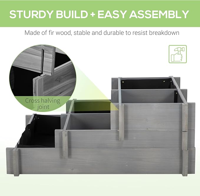 Outsunny 3-Tier Raised Garden Bed - Image 5