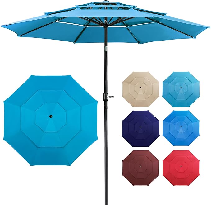 Yaheetech 3-Tier Patio Parasol 10ft Vented Outdoor Canopy Sun Shade Large by Yaheetech