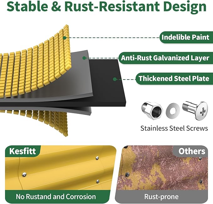 Kesfitt Raised Garden Bed, Oval Open-Bottom Design, 12-Inch Deep - Image 2