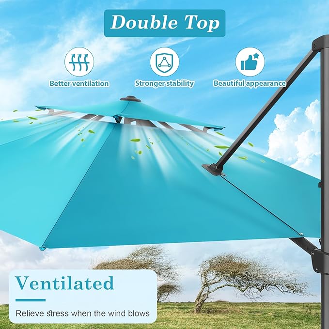 HOTEEL10x10ft Patio Umbrella Cantilever Umbrellas - Image 3