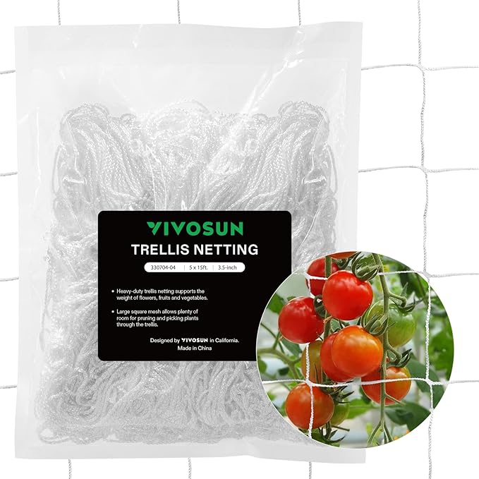 VIVOSUN 5 x 15 ft. Plant Trellis Netting, Heavy-Duty Polyester Grow Net by VIVOSUN
