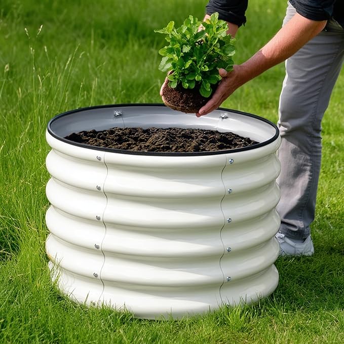 SnugNiture Raised Garden Bed, 2×2×1.5ft Round Galvanized Outdoor Planter Box - Image 5