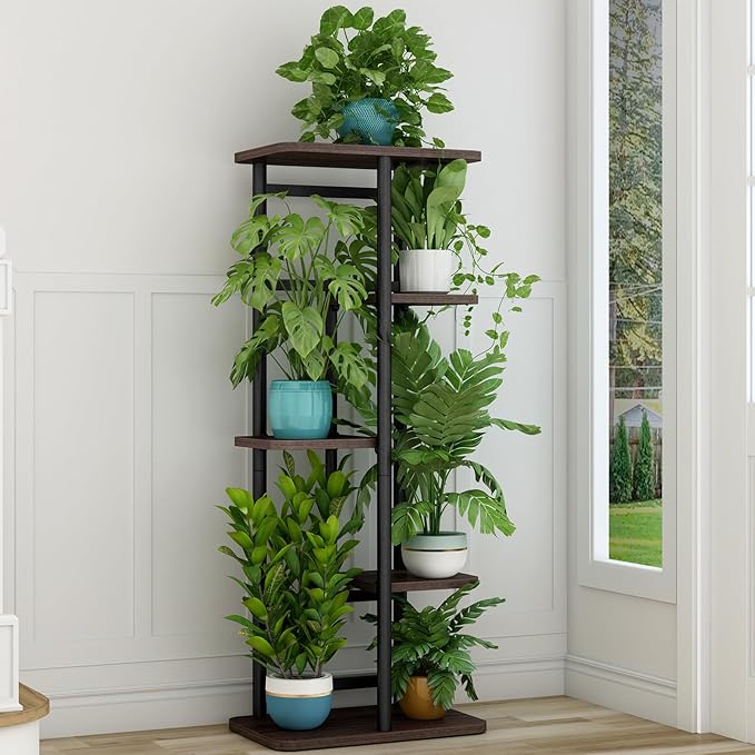 LINZINAR Plant Stand 5 Tier 6 Potted Indoor Plant Shelf Multiple Stands - Image 4