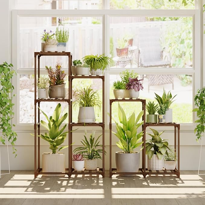 Bamworld Indoor Plant Stands Outdoor Combo Plant Shelves by Bamworld