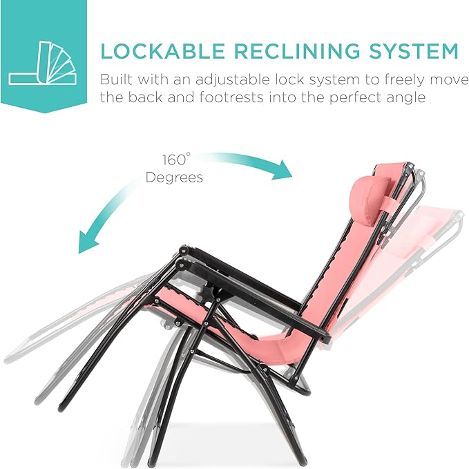 Best Choice Products Folding Zero Gravity Outdoor Recliner Patio Lounge Chair - Image 4