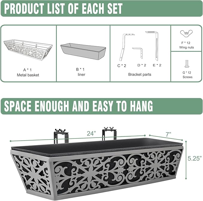4 Pack 24 Inch Window Boxes Planter - Image 7