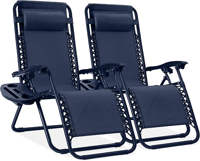 Best Choice Products Set of 2 Adjustable Steel Mesh Zero Gravity Lounge Chair by BestChoiceProducts