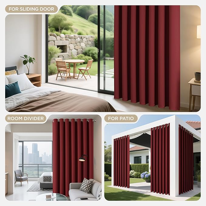 Joydeco Blackout Patio Sliding Door Curtains 84 Inches Long, Grommet Privacy - Image 8
