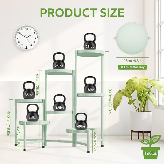 iDavosic.ly 7 Tier Large Plant Stand Indoor, 10 Inch Wide Tall Corner Metal - Image 4