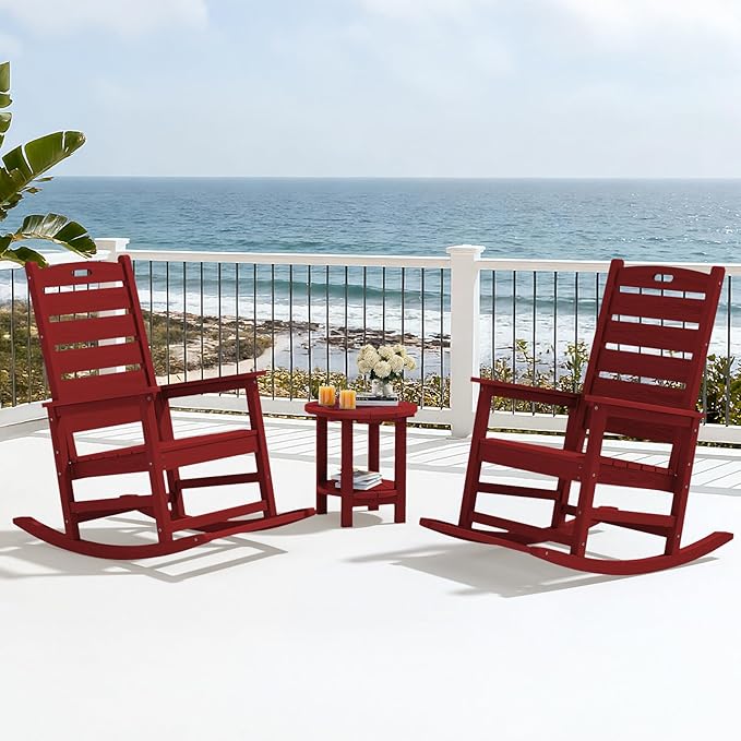 SERWALL Outdoor Rocking Chair Set of 2, Oversized Rocking Chair - Image 10