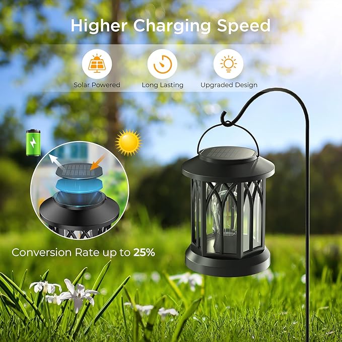 WdtPro Solar Lanterns Outdoor Waterproof, Upgraded Bright Hanging Solar Lights - Image 6
