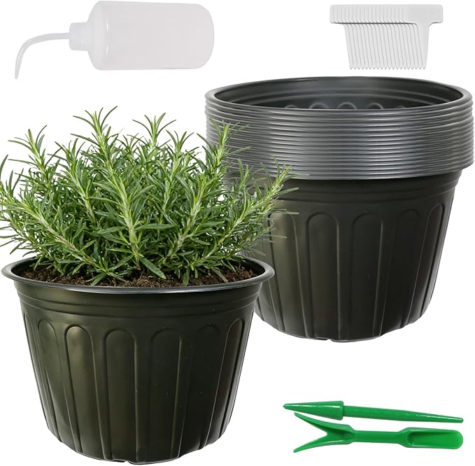 12-Pack 5 Gallon Flexible Plastic Plant Pots, Thickened Soft Seed Starting by Niiiice