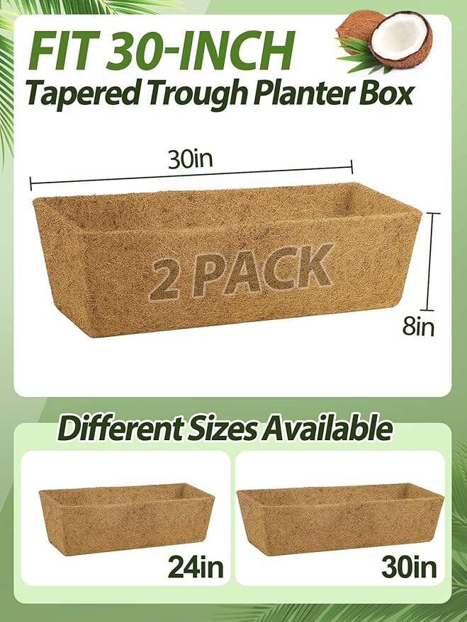 30in Tapered Coco Liners for Window Planter Box - Image 4
