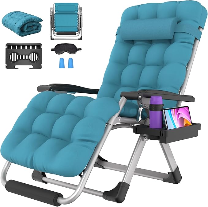 Suteck Oversized Zero Gravity Chair, 29In XL Outdoor Recliner Chair w/Removable by Suteck