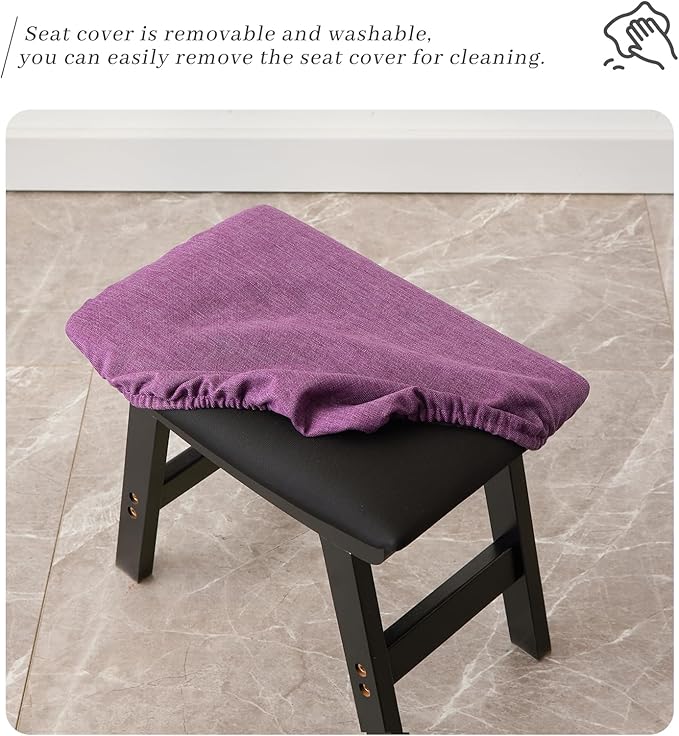 Foot Stool, Bamboo Small Sofa Foot Rest Under Desk, Extra Seating - Image 5