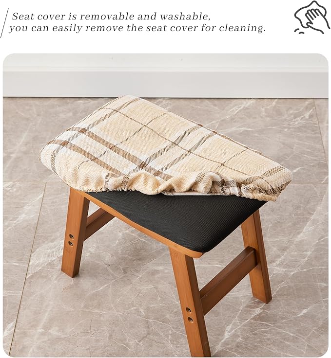 Foot Stool, Bamboo Small Sofa Foot Rest Under Desk, Extra Seating - Image 5