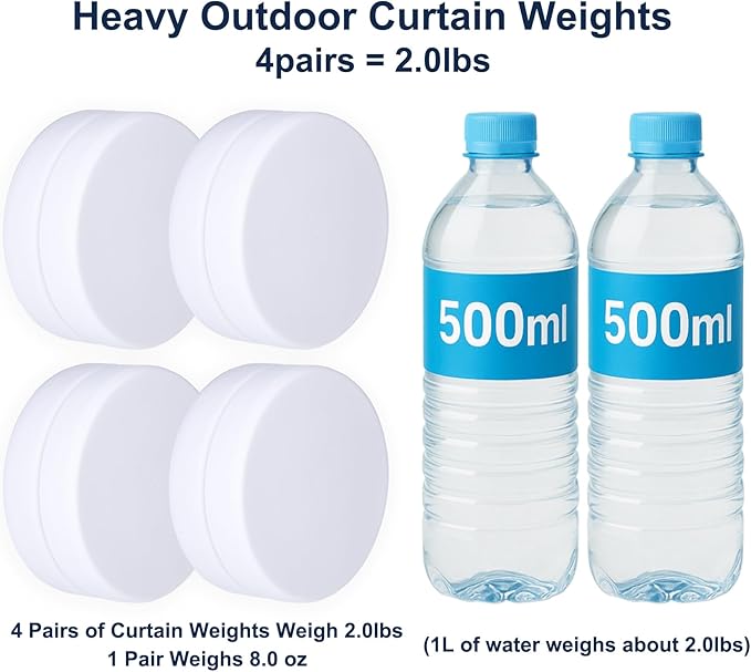 2LB Heavy Duty Outdoor Curtain Weights, Strong Magnetic Gazebo Curtain Weights - Image 2